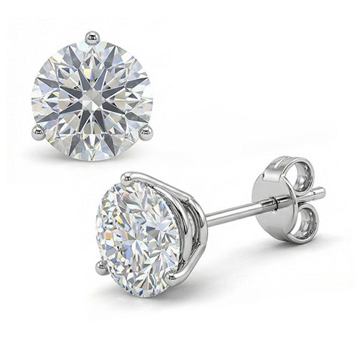 Lab Grown Diamond Stud Earrings 2 Carats Women CERTIFIED Jewelry White Gold 14K
