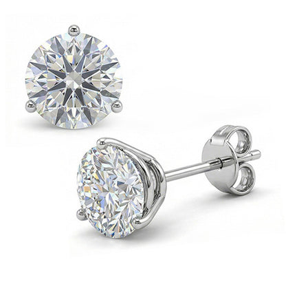 Lab Grown Diamond Stud Earrings 2 Carats Women CERTIFIED Jewelry White Gold 14K