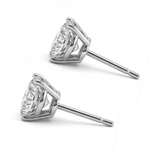 Lab Grown Diamond Stud Earrings 2 Carats Women CERTIFIED Jewelry White Gold 14K
