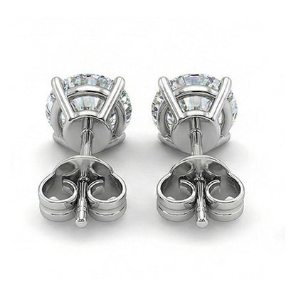 Lab Grown Diamond Stud Earrings 2 Carats Women CERTIFIED Jewelry White Gold 14K