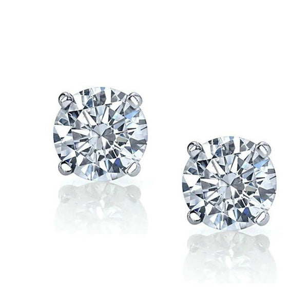 Lab Grown Diamond Stud Earrings 3 Carats White Gold 14K GIA CERTIFIED