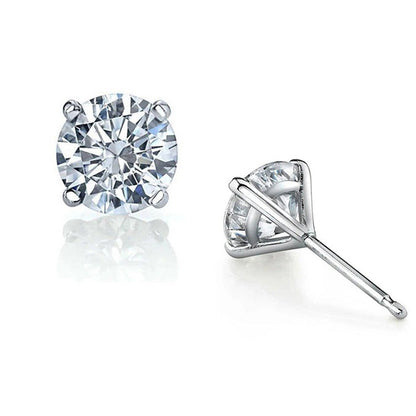 Lab Grown Diamond Stud Earrings 3 Carats White Gold 14K GIA CERTIFIED