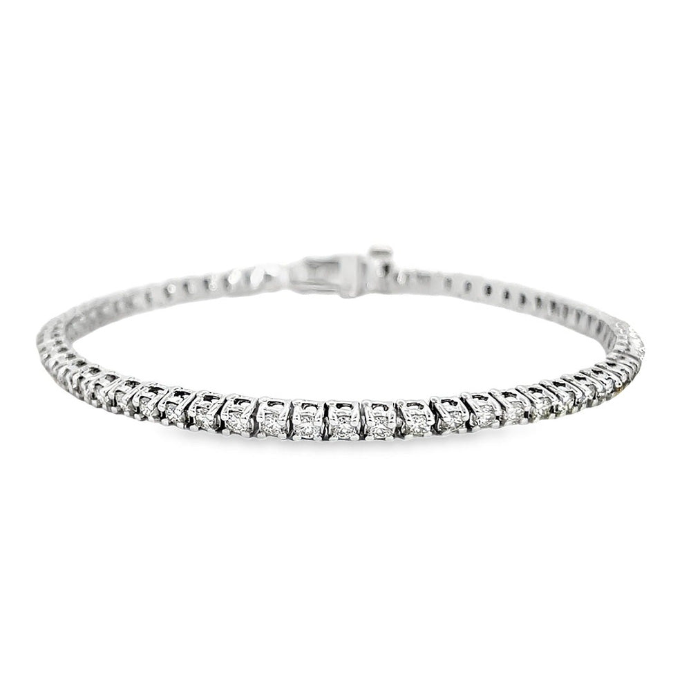 Lab Grown Diamond Tennis Bracelet Round Cut 6 Carats White Gold Jewelry