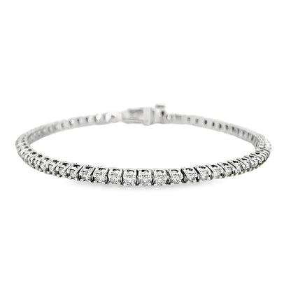 Lab Grown Diamond Tennis Bracelet Round Cut 6 Carats White Gold Jewelry