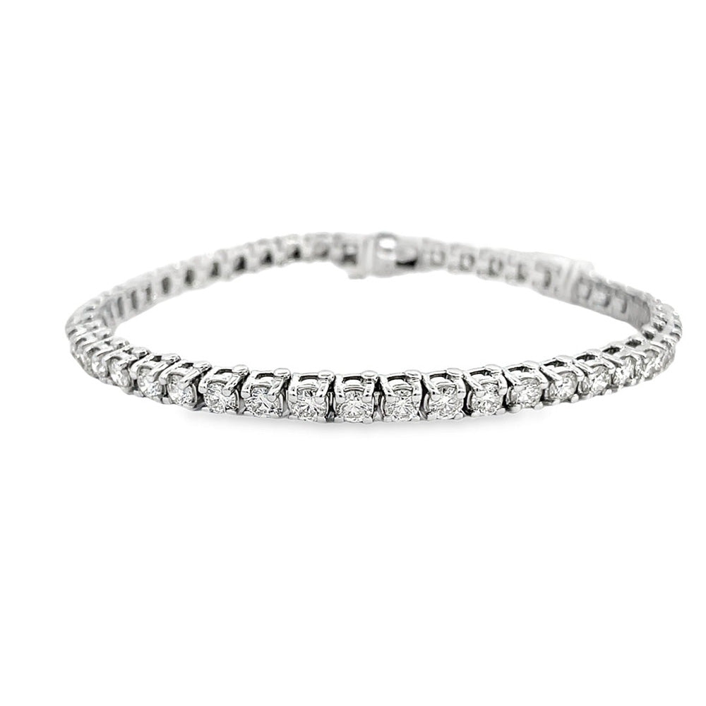 Lab Grown Diamond Tennis Bracelet Round Cut 6 Carats White Gold Jewelry