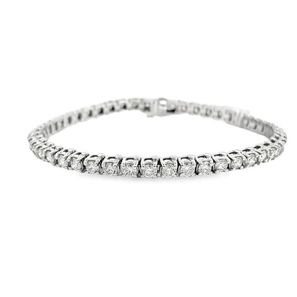 Lab Grown Diamond Tennis Bracelet Round Cut 6 Carats White Gold Jewelry