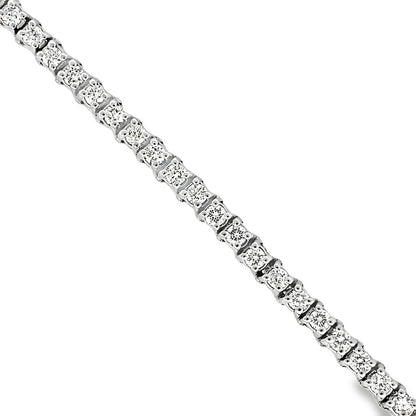 Lab Grown Diamond Tennis Bracelet Round Cut 6 Carats White Gold Jewelry