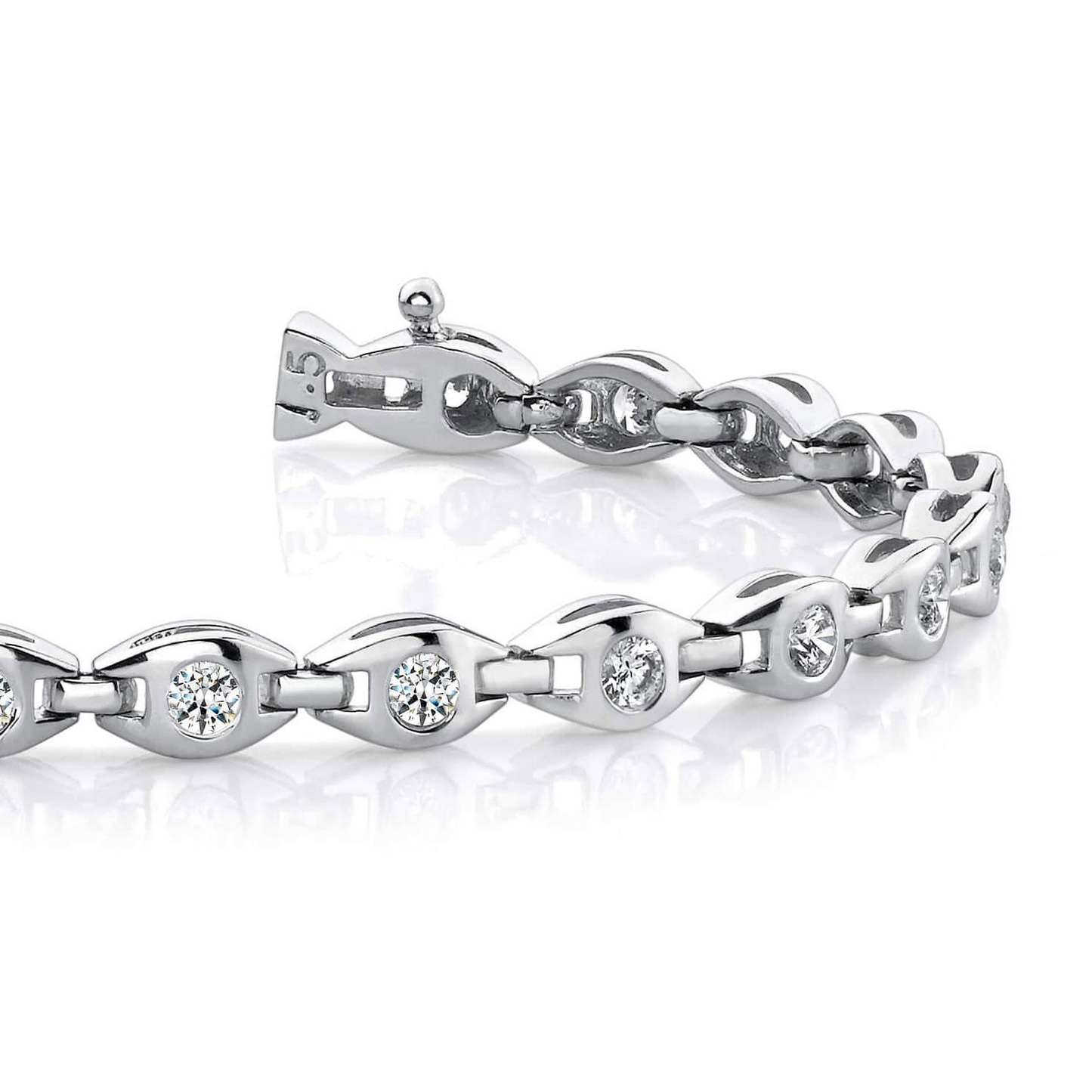 Lab Grown Diamond Tennis Bracelet White Gold Jewelry 3.30 Carats