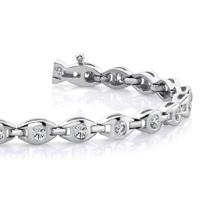 Lab Grown Diamond Tennis Bracelet White Gold Jewelry 3.30 Carats