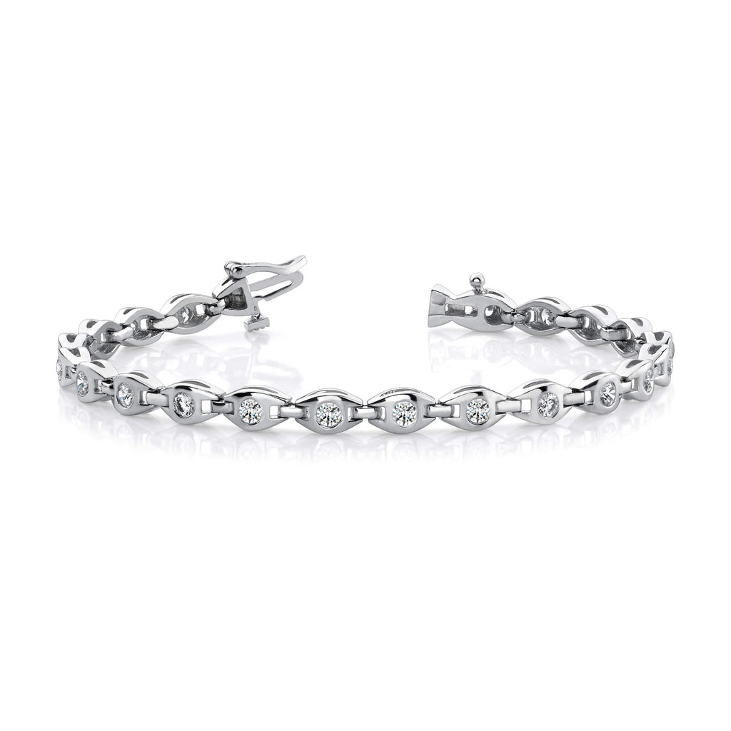 Lab Grown Diamond Tennis Bracelet White Gold Jewelry 3.30 Carats