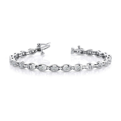 Lab Grown Diamond Tennis Bracelet White Gold Jewelry 3.30 Carats