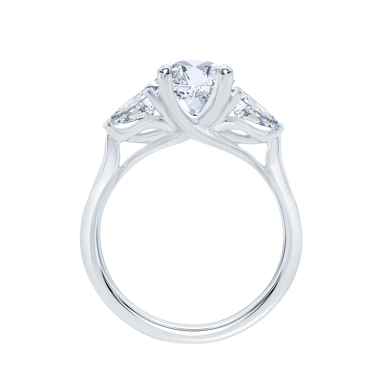 Lab Grown Diamonds Cross Shape Engagement Fancy Ring White Gold 14K