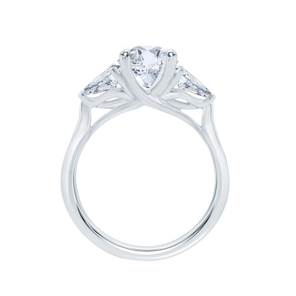 Lab Grown Diamonds Cross Shape Engagement Fancy Ring White Gold 14K