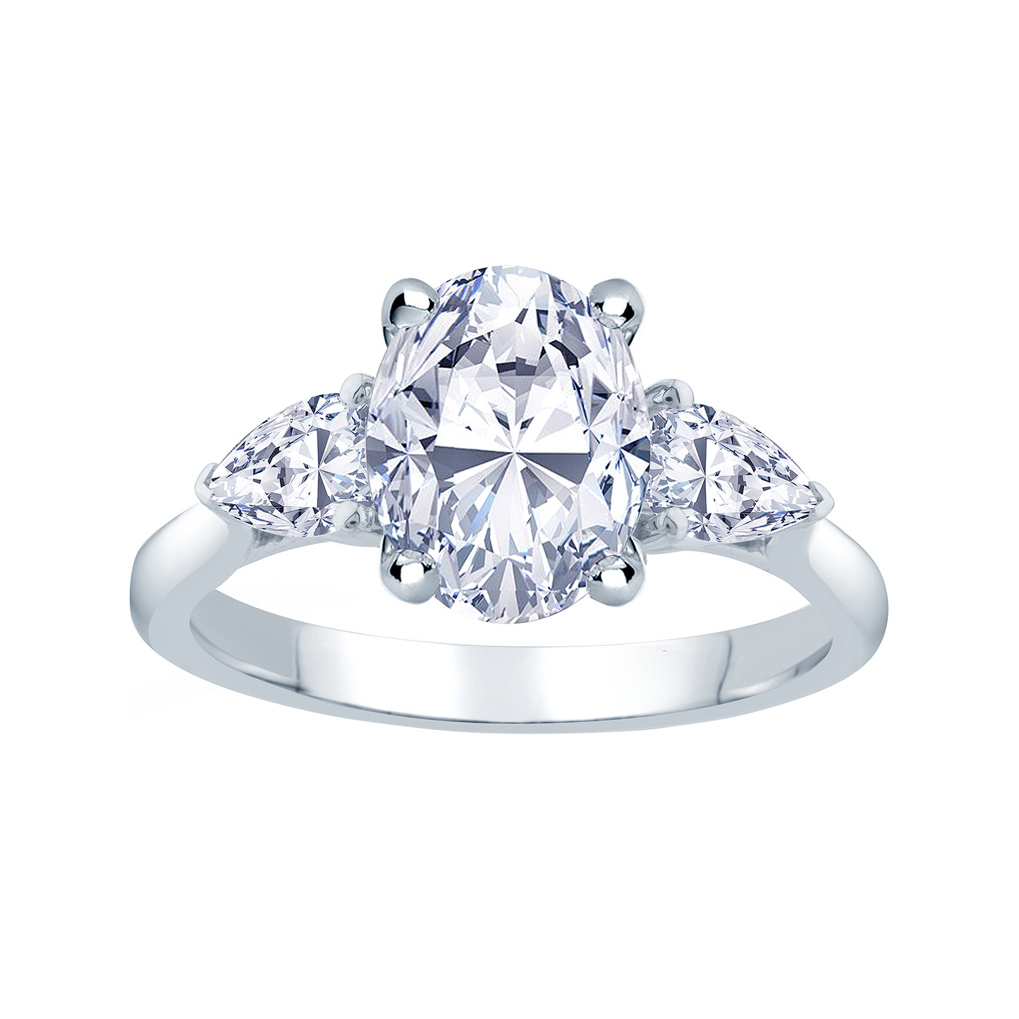 Lab Grown Diamonds Cross Shape Engagement Fancy Ring White Gold 14K