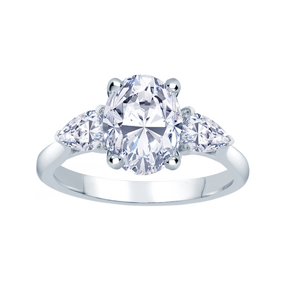 Lab Grown Diamonds Cross Shape Engagement Fancy Ring White Gold 14K