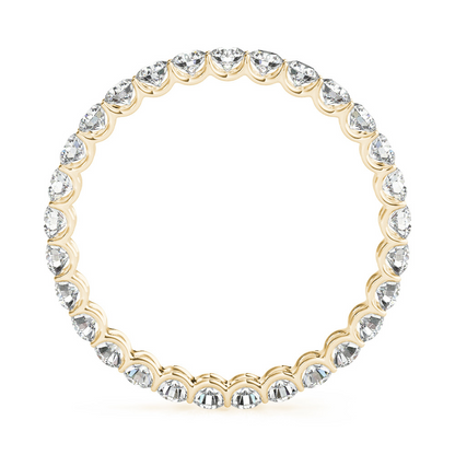 Lab Grown Round Diamond Ring 3.6 Ct Ladies Eternity Band Yellow Gold