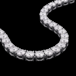 Lab Grown Tennis Necklace 12 Carat White Gold 14K 20 Inch Chain