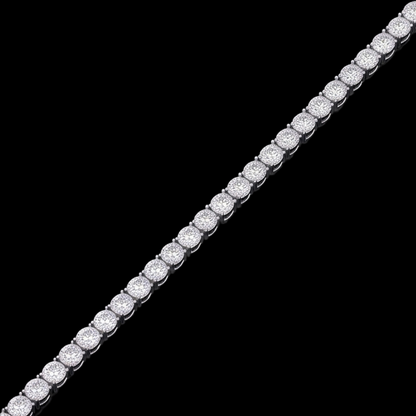 Lab Grown Tennis Necklace 12 Carat White Gold 14K 20 Inch Chain