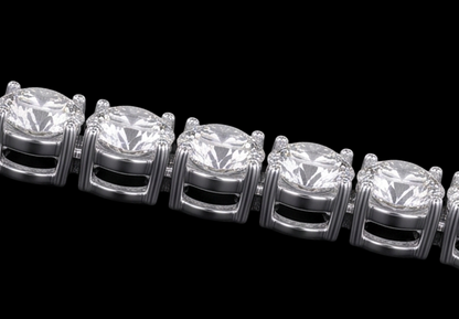 Lab Grown Tennis Necklace 12 Carat White Gold 14K 20 Inch Chain