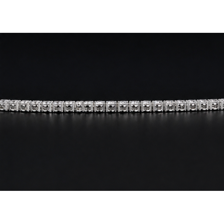 Lab Grown Tennis Necklace 14K White Gold 15 Carat 18 Inch Chain