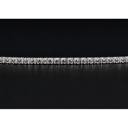 Lab Grown Tennis Necklace 14K White Gold 15 Carat 18 Inch Chain