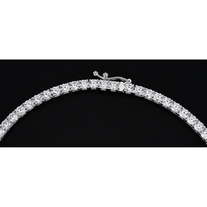 Lab Grown Tennis Necklace 14K White Gold 15 Carat 18 Inch Chain