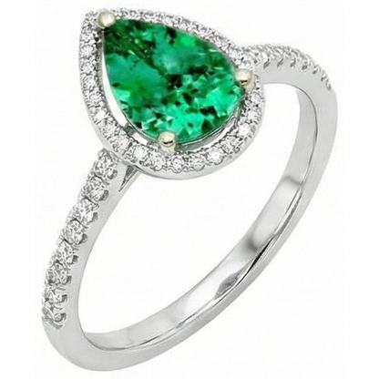 Ladies 5.25 Carats Green Emerald GIA And Natural Earth Mined Diamond Ring White Gold 14K