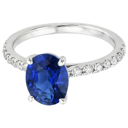 natural round sapphire 5.25ct ring side angle