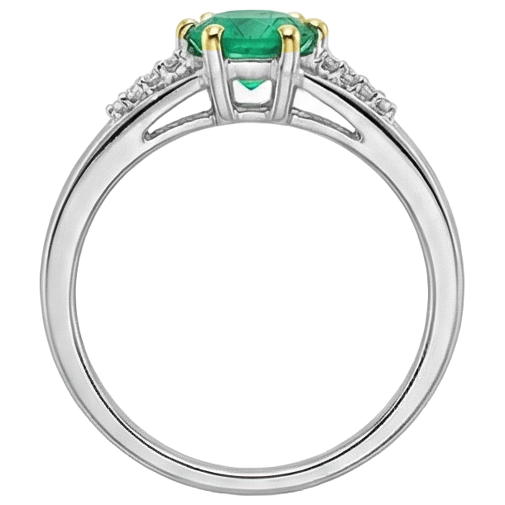 Natural Real ( Not Lab Grown ) Ladies Gemstone Jewelry Round Green Emerald GIA Ring