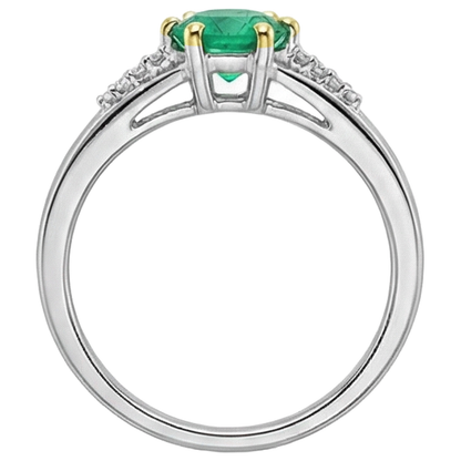 Natural Real ( Not Lab Grown ) Ladies Gemstone Jewelry Round Green Emerald GIA Ring