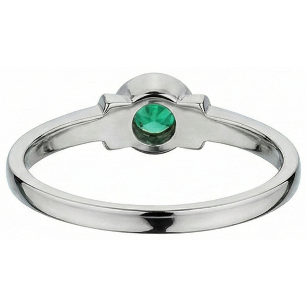 natural round emerald 1ct ring with diamond accents