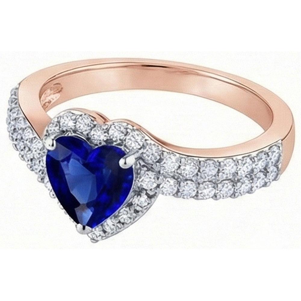 natural round sapphire 4.50ct ring close up detail