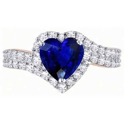 natural round sapphire 4.50ct ring side angle