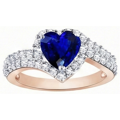 natural round sapphire 4.50ct ring top view