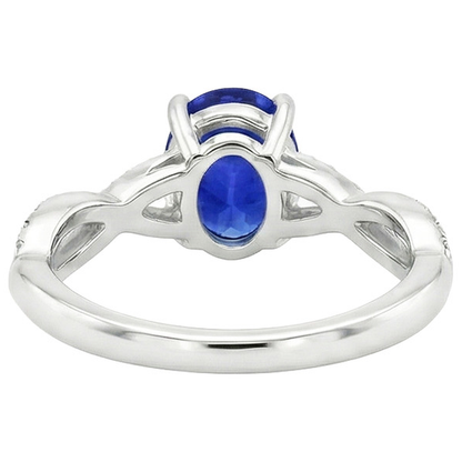 natural round sapphire 5ct ring on white background