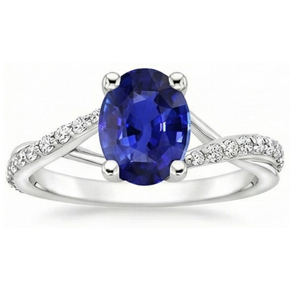 natural round sapphire 3ct ring close up detail
