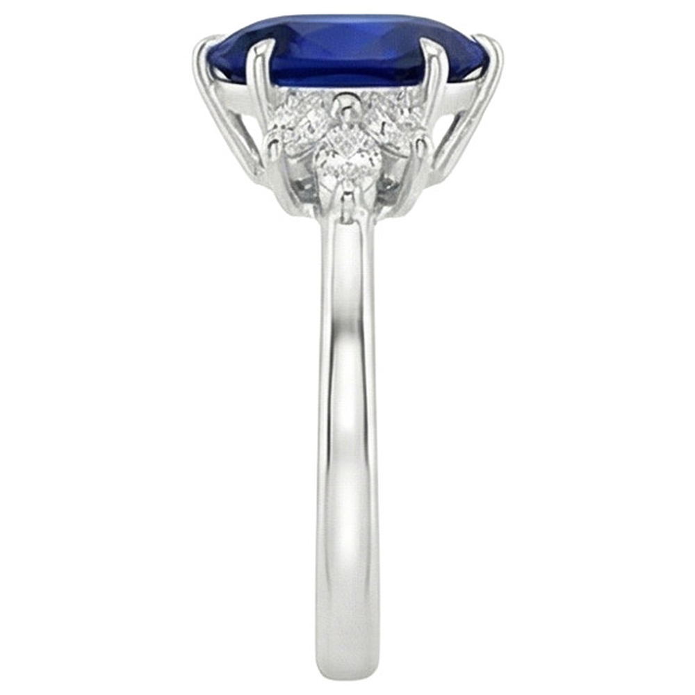 natural pear sapphire 7.25ct ring profile view