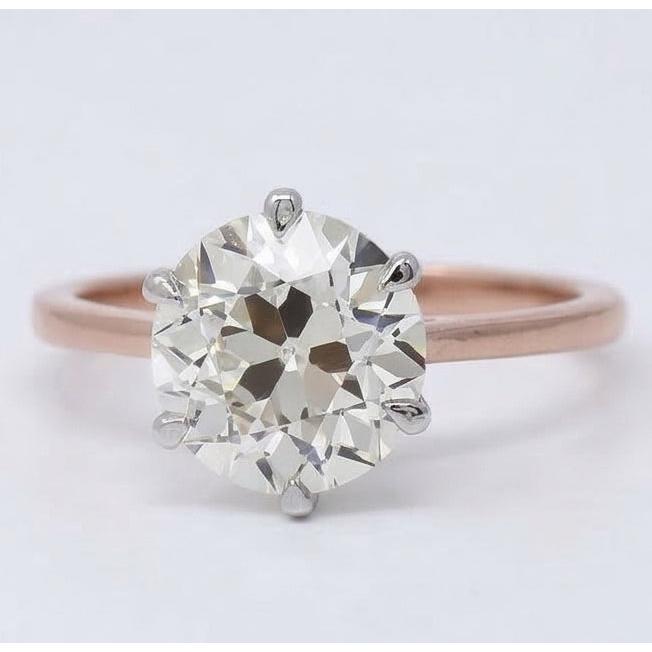 natural round diamond 2ct ring side angle