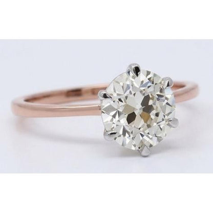 natural round diamond 2ct ring top view