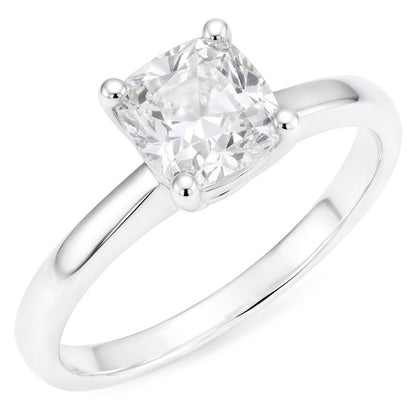 Ladies Solitaire Engagement Ring Old Cut Cushion Mined Natural Real Diamond ( Not Lab Grown ) 5 Carats