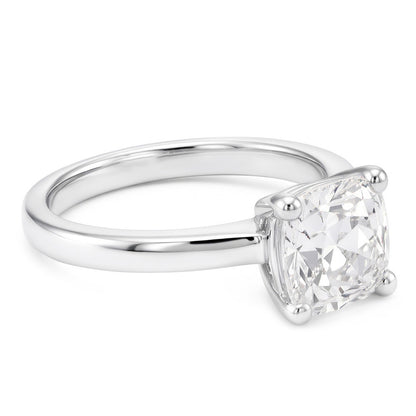 Ladies Solitaire Engagement Ring Old Cut Cushion Mined Natural Real Diamond ( Not Lab Grown ) 5 Carats