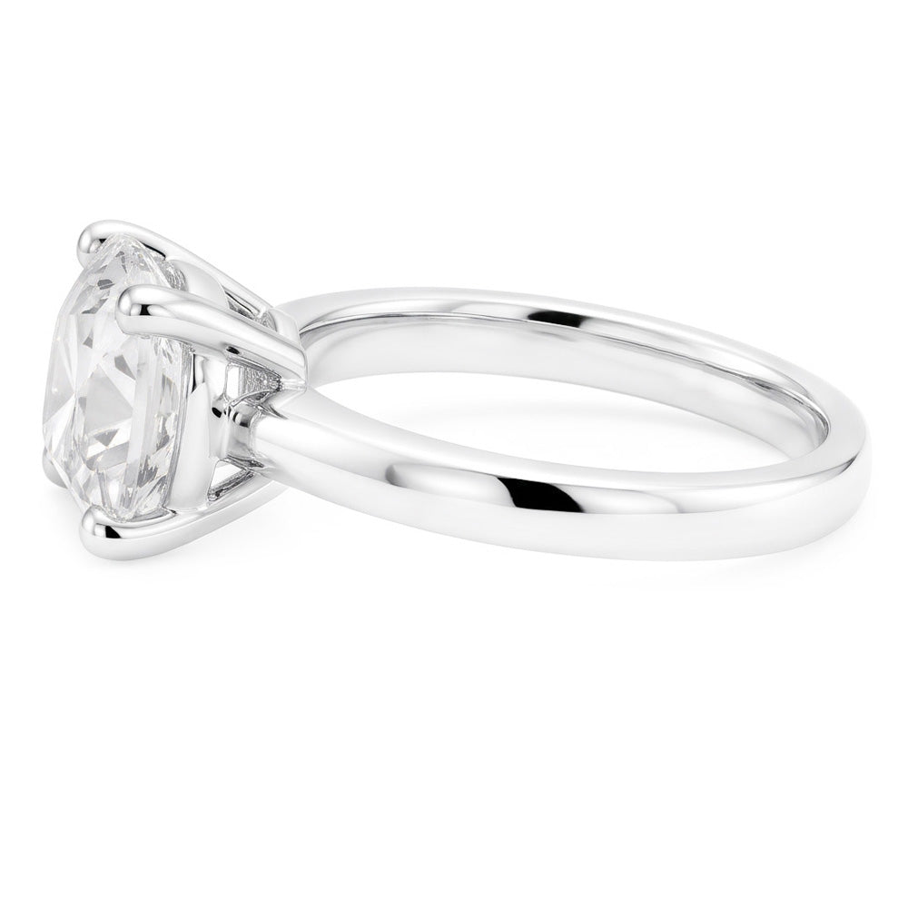 Ladies Solitaire Engagement Ring Old Cut Cushion Mined Natural Real Diamond ( Not Lab Grown ) 5 Carats
