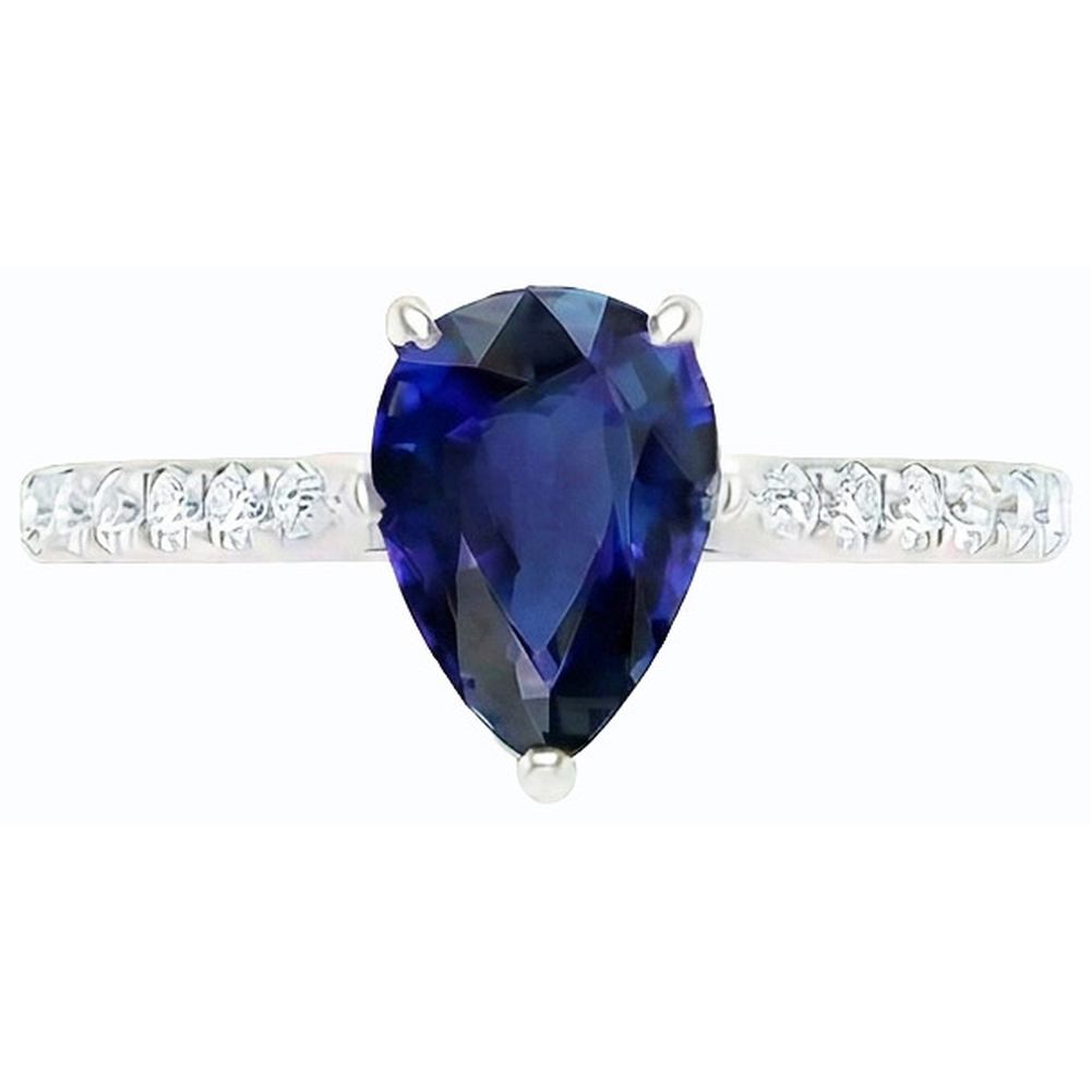 natural round sapphire 3ct ring top view