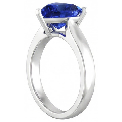 Natural Real ( Not Lab Grown )  Ladies Solitaire Trillion Sapphire Ring 1.50 Carats White Gold Jewelry