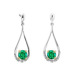 Natural Real ( Not Lab Grown ) Ladies Dangle Earrings Green Emerald GIA Gemstone Jewelry