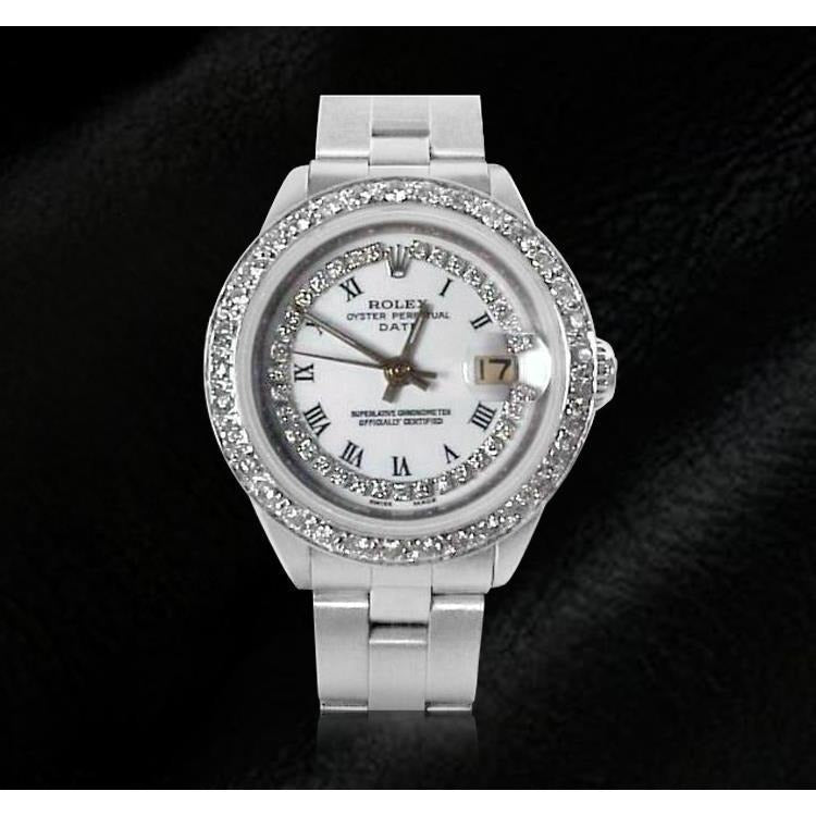 White String Diamond Dial Bezel Ss Oyster
