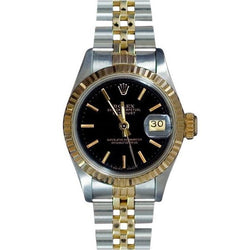 Ladies Datejust Rolex Watch Two Tone Stick Dial Women