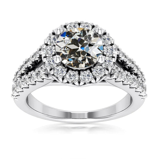 natural round diamond 4.75ct ring front view