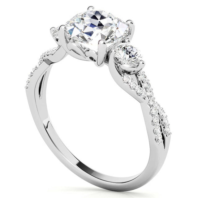 natural round diamond 6ct ring side angle