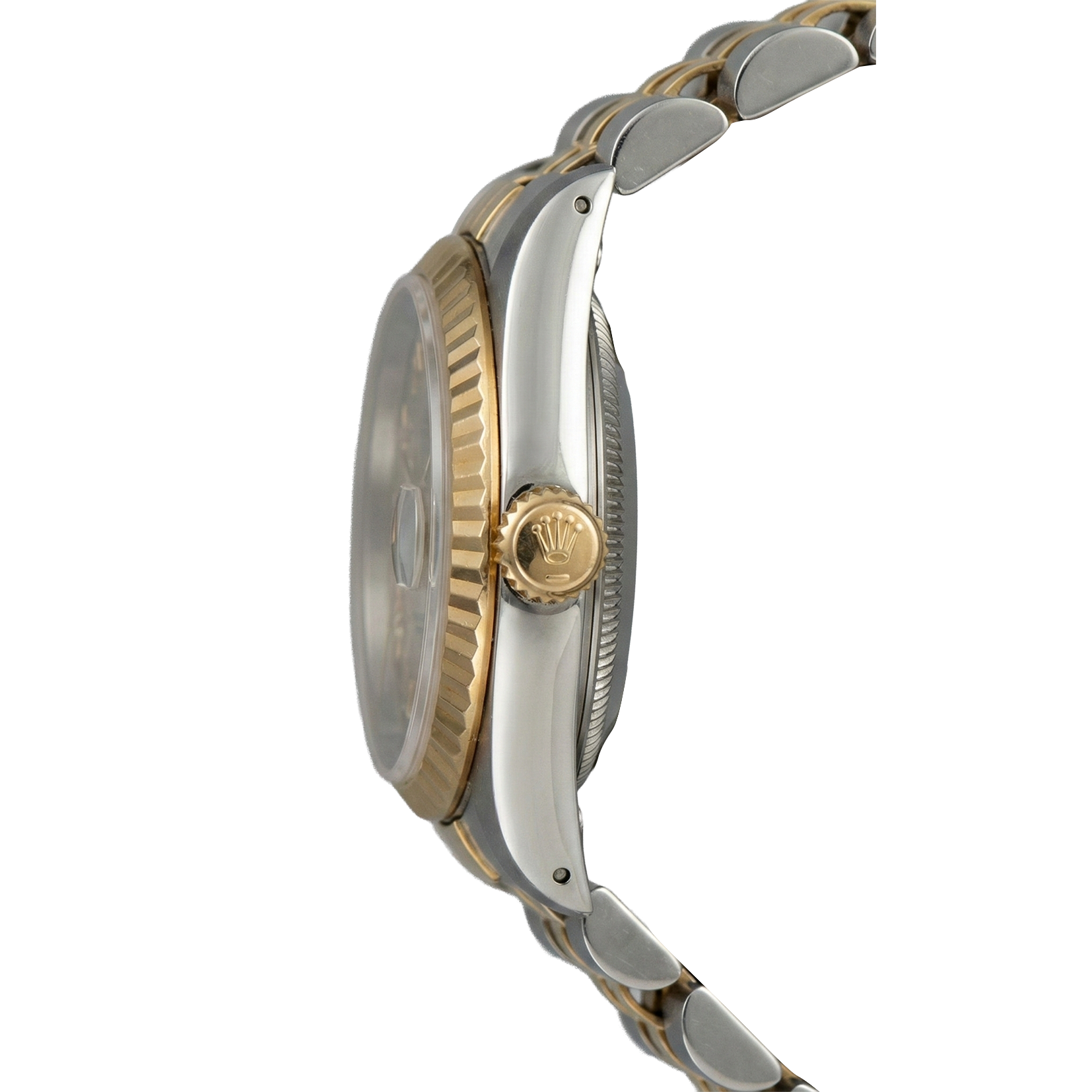 Ladies Datejust Rolex Watch Two Tone Gray Roman Dial